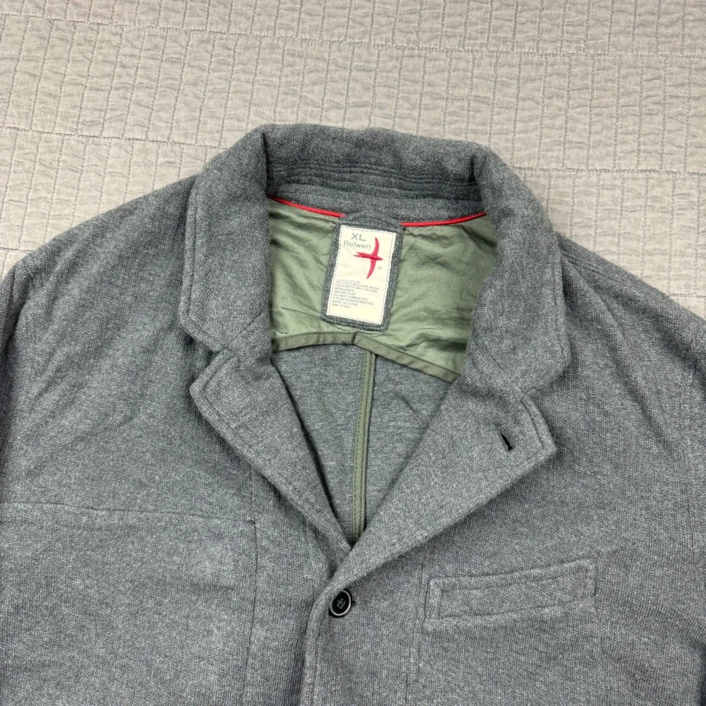 Relwen Trap Blazer Mens XL Gray Cotton Unstructured Sport Coat Jacket